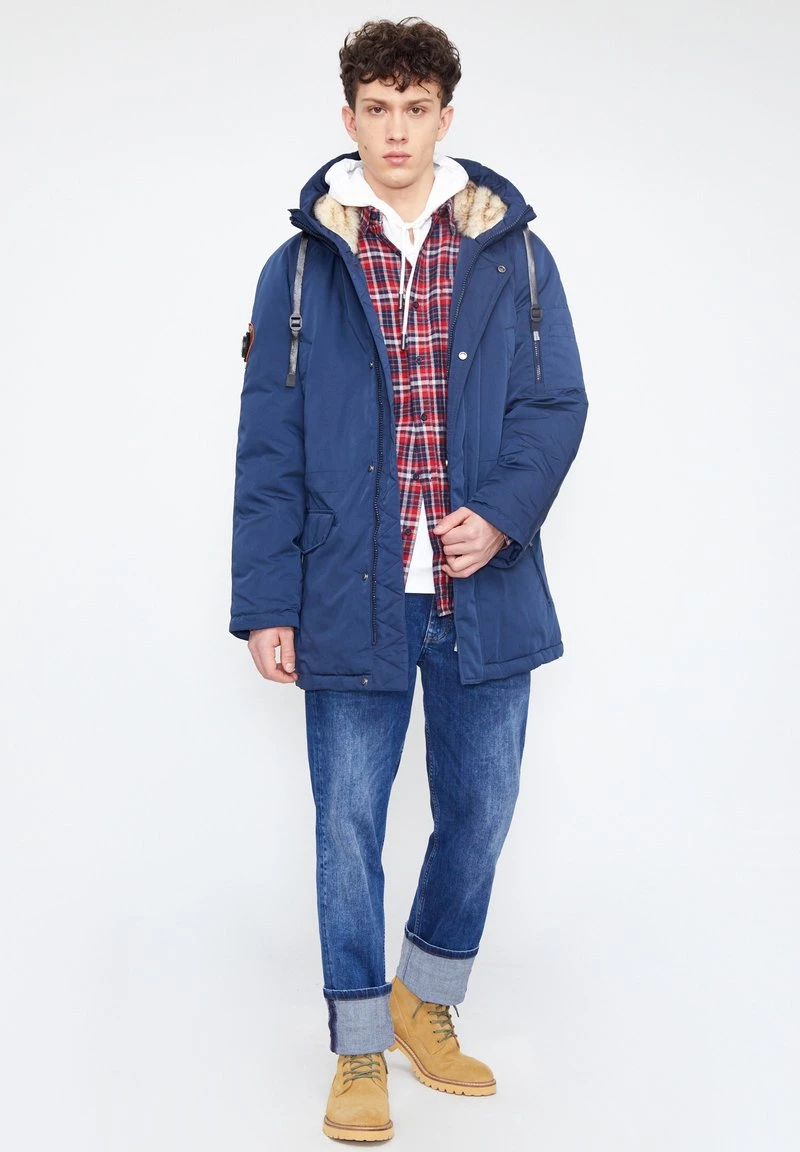 Finn Flare Herren Daunenmantel - Dark Blue 4 Finn Flare Herren Daunenmantel - Dark Blue – Bild 2