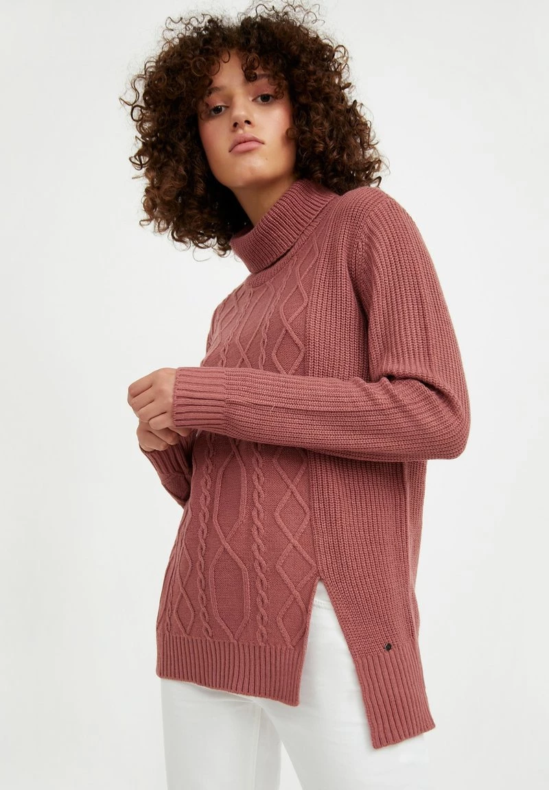 Finn Flare Damen Strickpullover - Dark Pink 3 Finn Flare Damen Strickpullover - Dark Pink