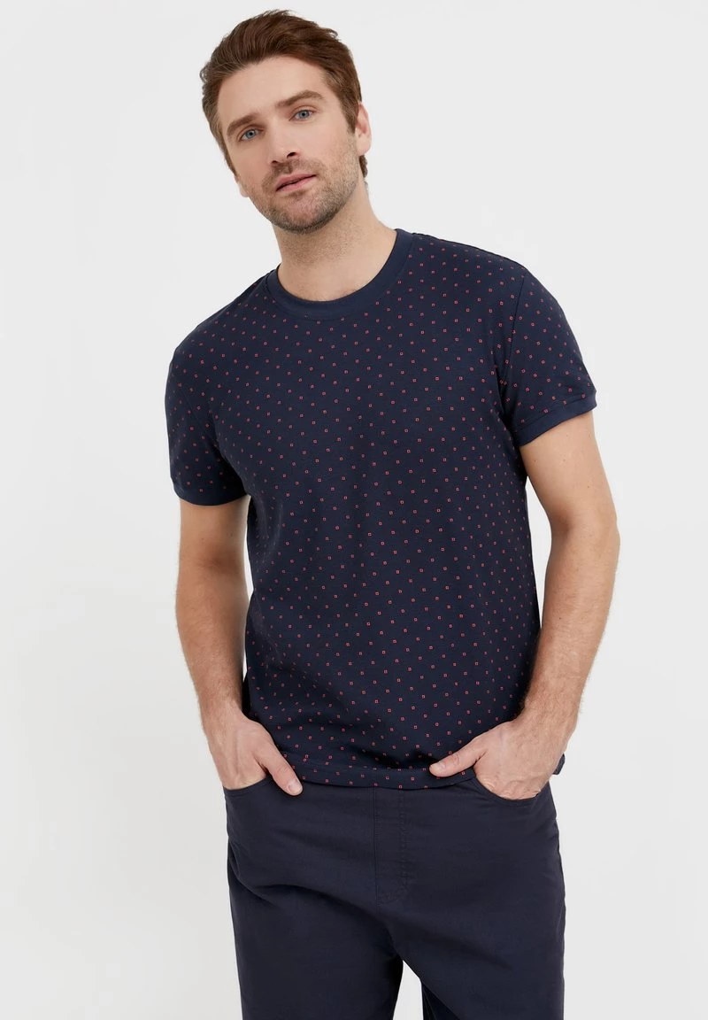 Finn Flare T-Shirt Print - Dark Blue | Herren 3 Finn Flare T-Shirt Print - Dark Blue | Herren
