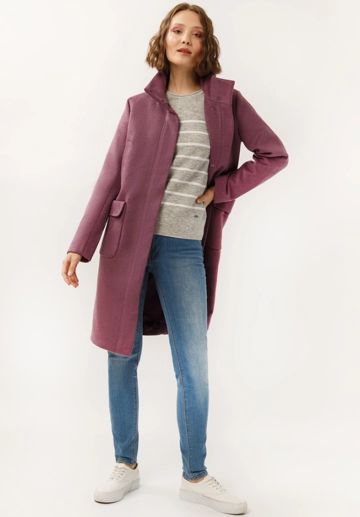 Finn Flare Damen Klassischer Mantel - Purple 4 Finn Flare Damen Klassischer Mantel - Purple – Bild 2