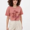 Finn Flare Damen T-Shirt Print - Dark Pink -Finn Flare Verkaufsladen c00fc89cc150498c97f339d1e58699e1