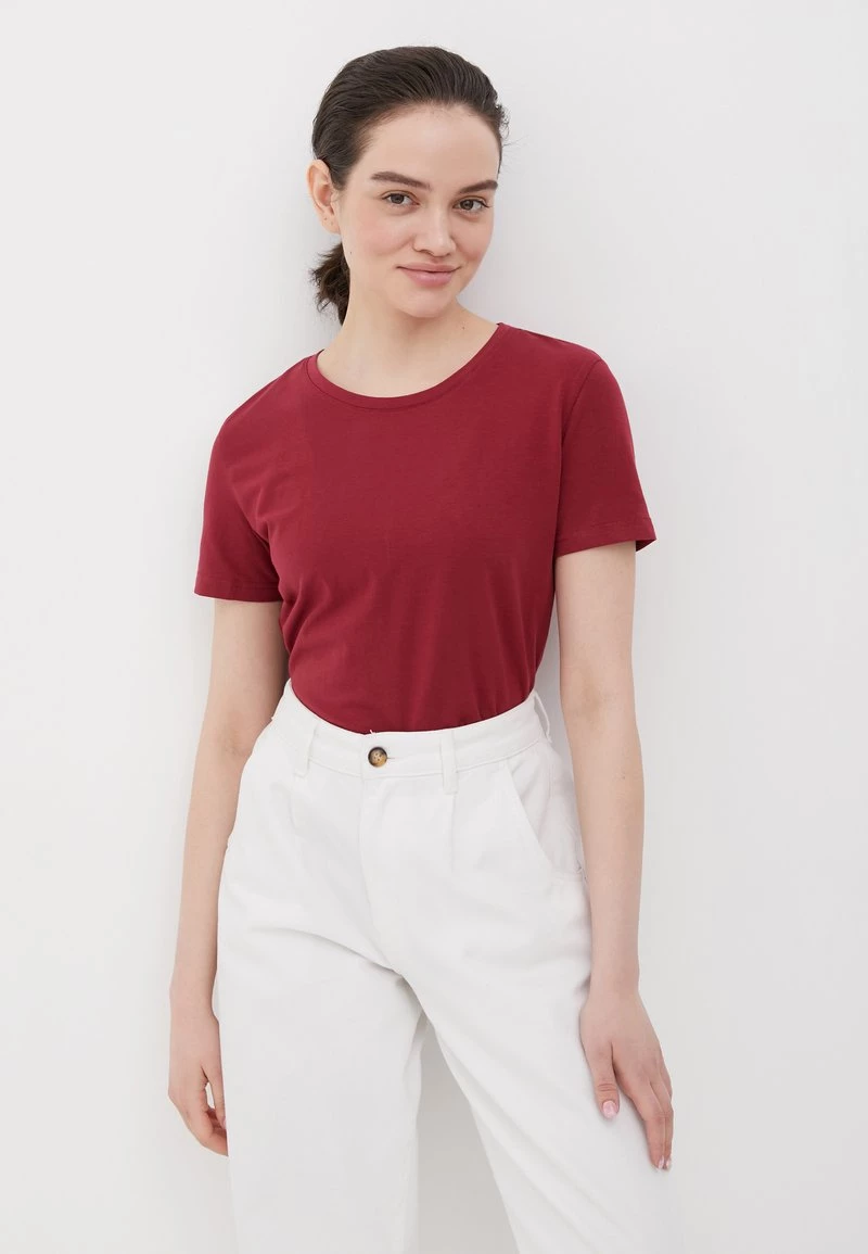 Finn Flare Damen T-Shirt Basic - Dark Red 7 Finn Flare Damen T-Shirt Basic - Dark Red – Bild 5