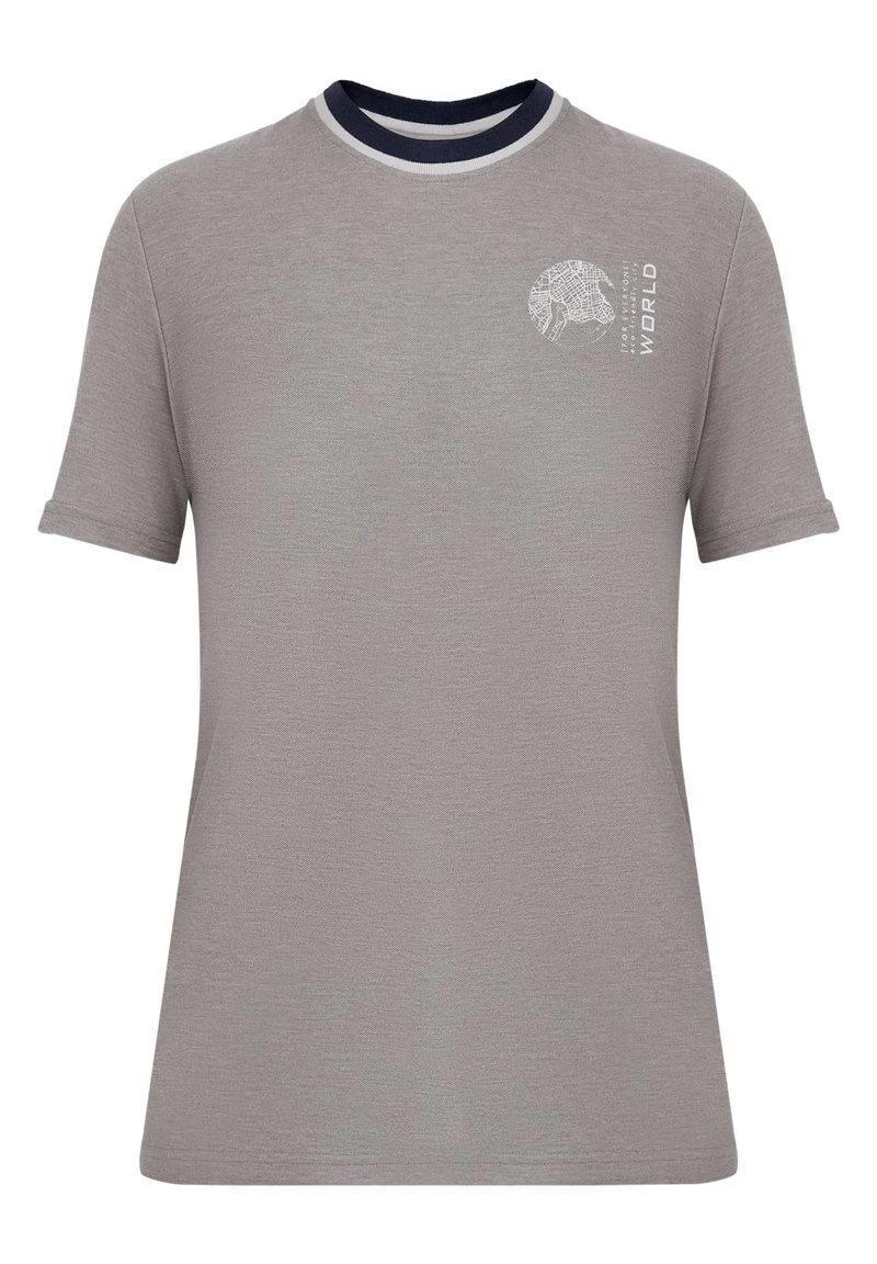 Finn Flare Herren T-Shirt Print - Grey Melange 9 Finn Flare Herren T-Shirt Print - Grey Melange – Bild 7