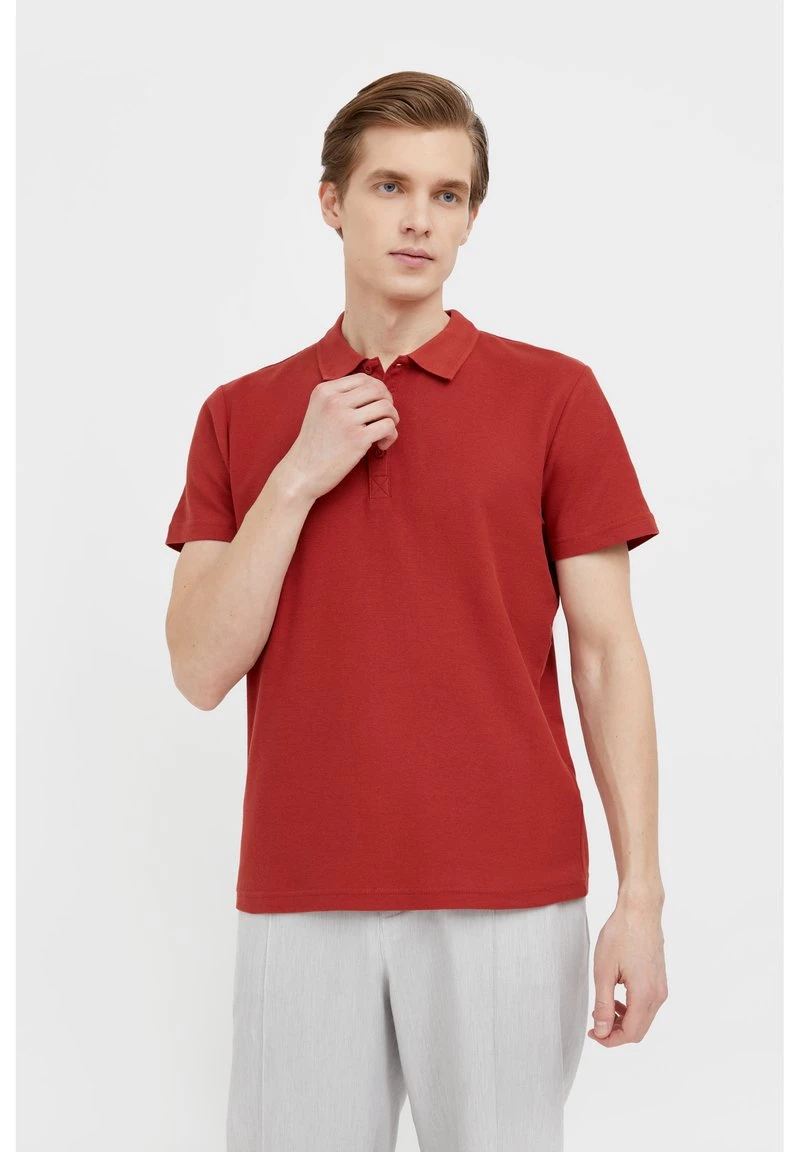 Finn Flare Herren Poloshirt - Red Brown 3 Finn Flare Herren Poloshirt - Red Brown