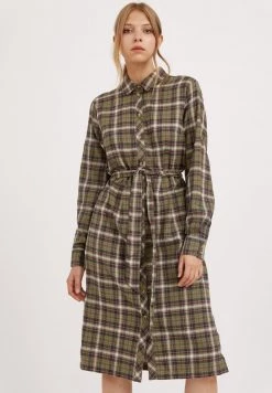 Finn Flare Damen Blusenkleid - Dark Green