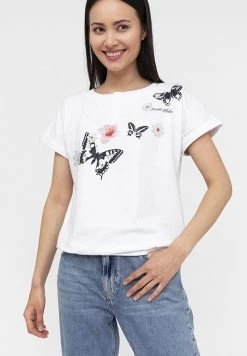 Finn Flare Damen MIT SCHMETTERLINGSMOTIV - T-Shirt Print - White