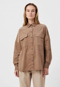 Finn Flare Damen LANGARM - Hemdbluse - Dark Beige