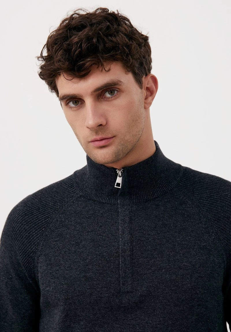 Finn Flare Herren Strickpullover - Dark Grey 7 Finn Flare Herren Strickpullover - Dark Grey – Bild 5
