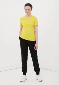 Finn Flare Damen T-Shirt Basic - Light Yellow -Finn Flare Verkaufsladen c67b12e7a6424a43aac458fc0fc7c267