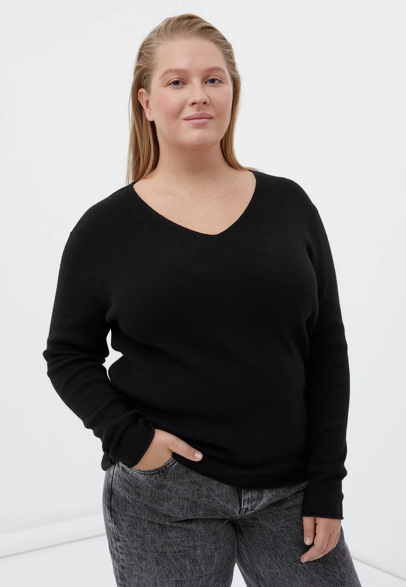 Finn Flare Damen LANGARM - Strickpullover - Black 3 Finn Flare Damen LANGARM - Strickpullover - Black