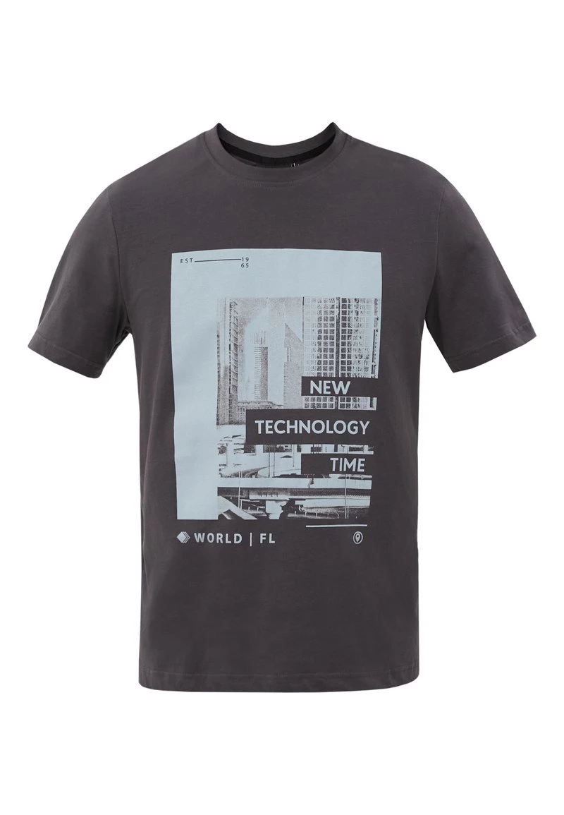 Finn Flare Herren T-Shirt Print - Dark Grey 6 Finn Flare Herren T-Shirt Print - Dark Grey – Bild 4