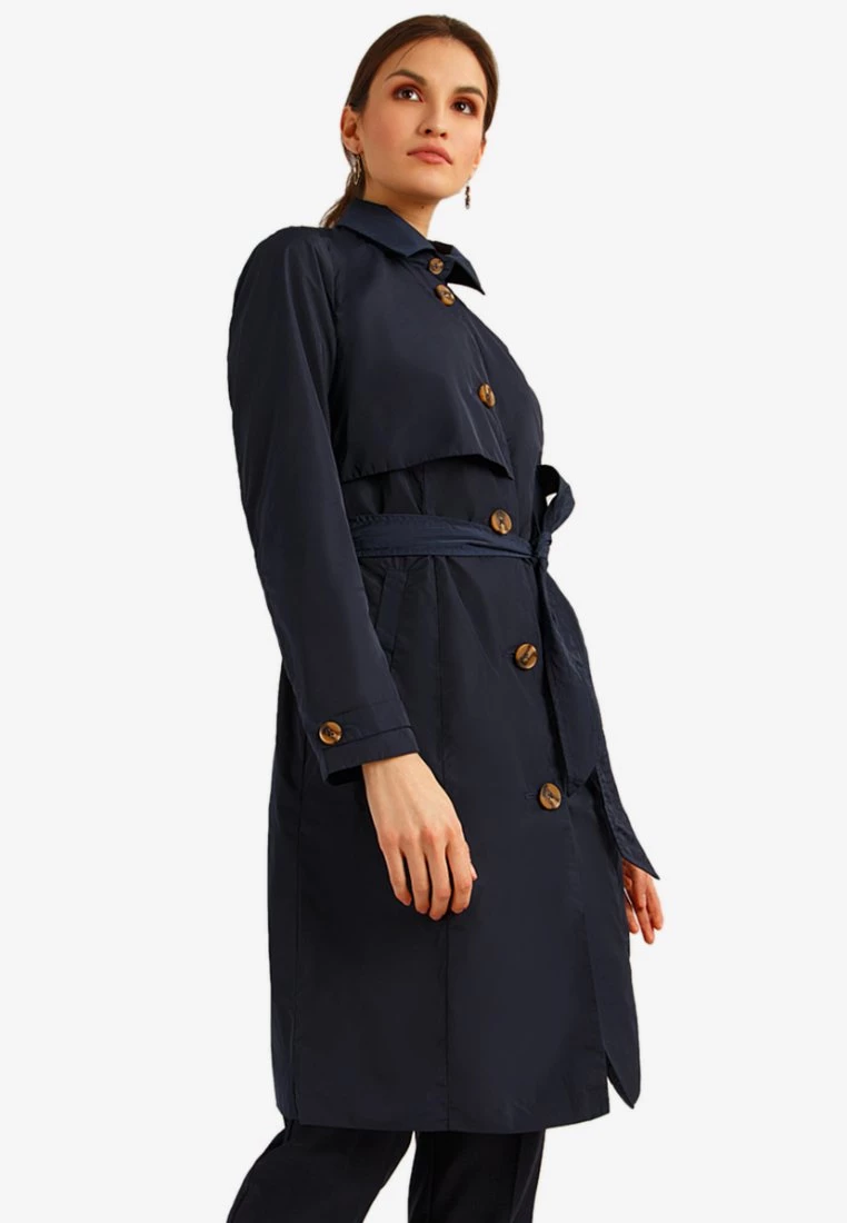 Finn Flare MIT BINDEGÜRTEL - Trenchcoat - Dark Blue | Damen 6 Finn Flare MIT BINDEGÜRTEL - Trenchcoat - Dark Blue | Damen – Bild 4