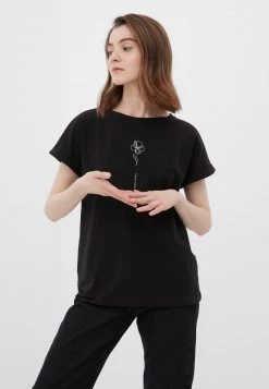 Finn Flare Damen T-Shirt Print - Black