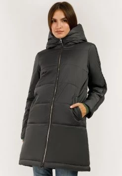 Finn Flare Damen MIT KUSCHELIGER KAPUZE - Wintermantel - Dark Grey
