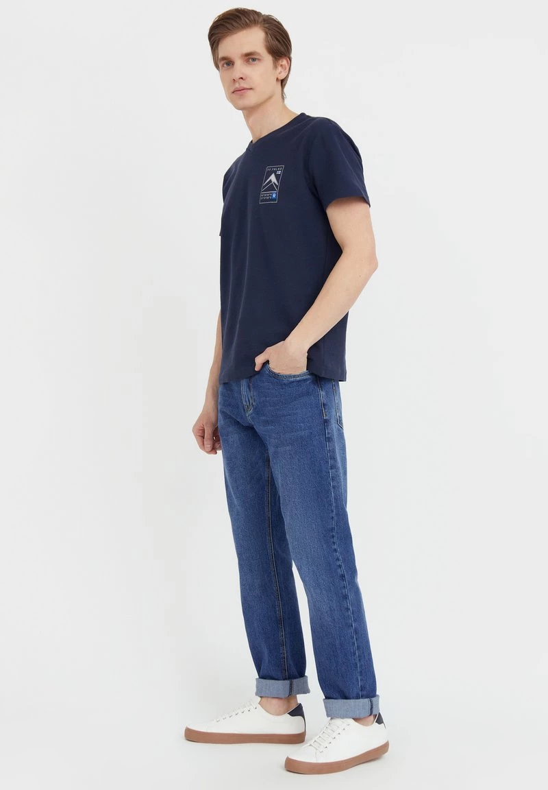 Finn Flare Herren T-Shirt Print - Dark Blue 4 Finn Flare Herren T-Shirt Print - Dark Blue – Bild 2