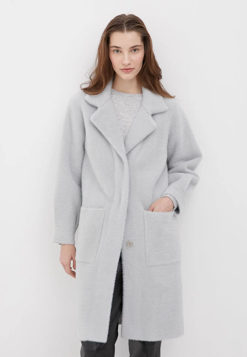 Finn Flare Klassischer Mantel - Light Grey | Damen 3 Finn Flare Klassischer Mantel - Light Grey | Damen