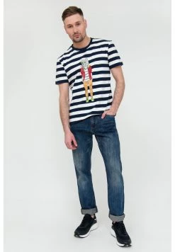 Finn Flare Herren MIT FRONT - T-Shirt Print - Cosmic Blue