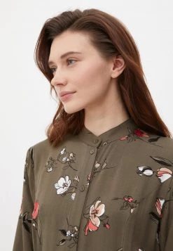 Finn Flare Damen Blusenkleid - Dark Green -Finn Flare Verkaufsladen dddd53d6c5104dfc9393de0a9d377d24