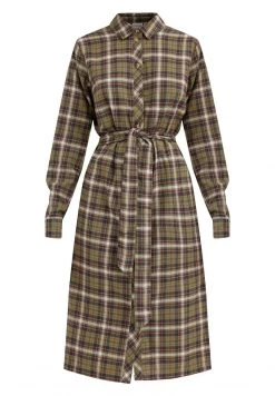 Finn Flare Damen Blusenkleid - Dark Green -Finn Flare Verkaufsladen dff0f199f49f470891ef11d741a7d610