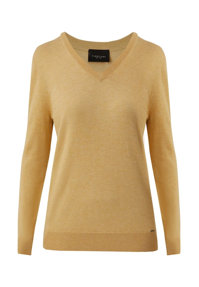 Finn Flare Damen Strickpullover - Mustard 6 Finn Flare Damen Strickpullover - Mustard – Bild 4