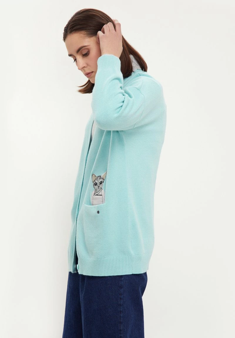 Finn Flare Damen Strickjacke - Turquoise 6 Finn Flare Damen Strickjacke - Turquoise – Bild 4