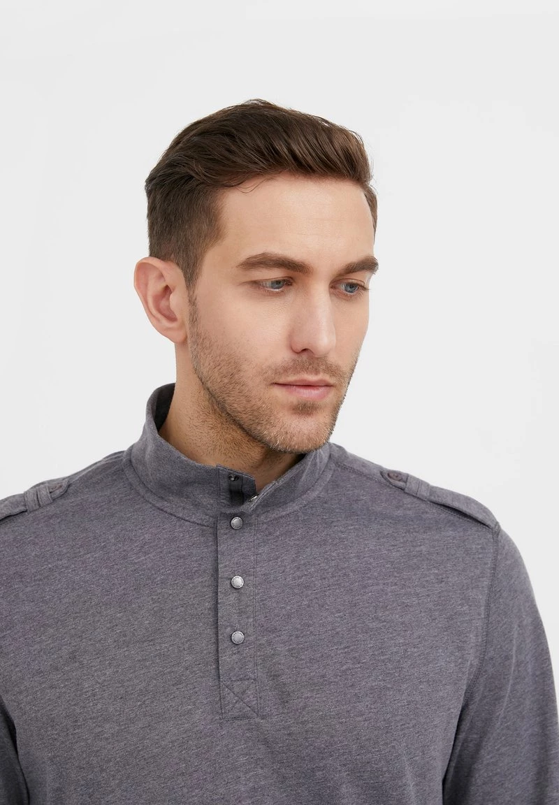 Finn Flare Herren Langarmshirt - Dark Grey Melange 7 Finn Flare Herren Langarmshirt - Dark Grey Melange – Bild 5