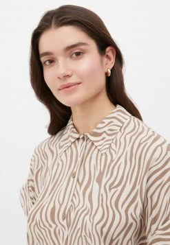 Finn Flare Damen Hemdbluse - White/dark Beige