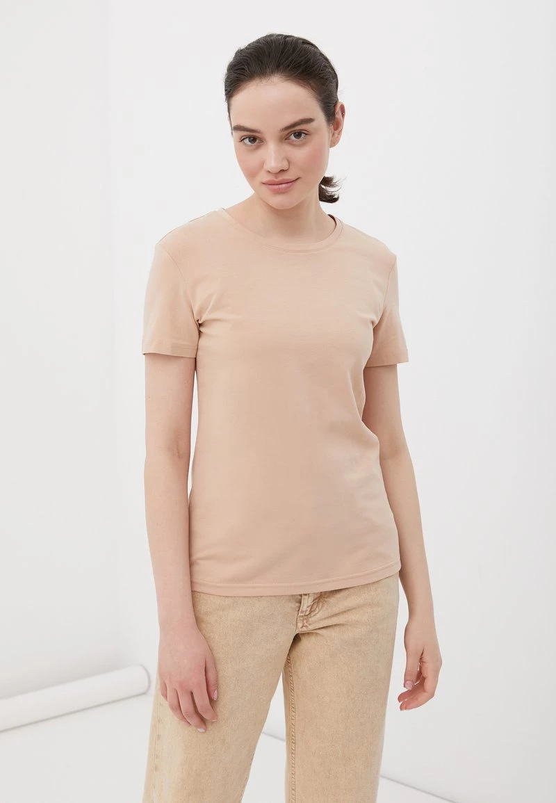 Finn Flare Damen T-Shirt Basic - Beige Pink 4 Finn Flare Damen T-Shirt Basic - Beige Pink – Bild 2