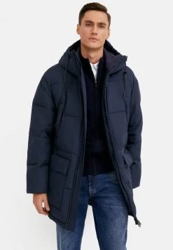 Finn Flare Herren Wintermantel - Dark Blue
