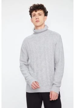 Finn Flare Herren Strickpullover - Light Grey Melange
