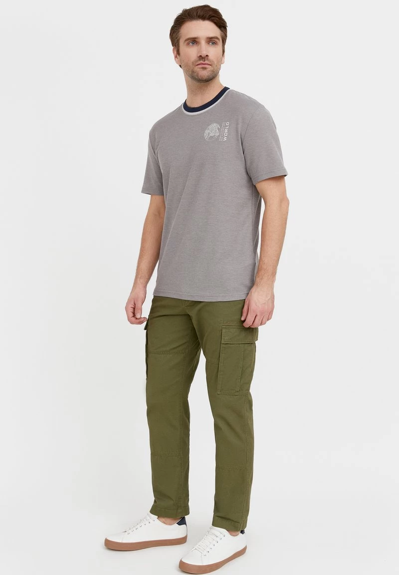 Finn Flare Herren T-Shirt Print - Grey Melange 4 Finn Flare Herren T-Shirt Print - Grey Melange – Bild 2