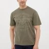 Finn Flare Herren T-Shirt Print - Dark Green