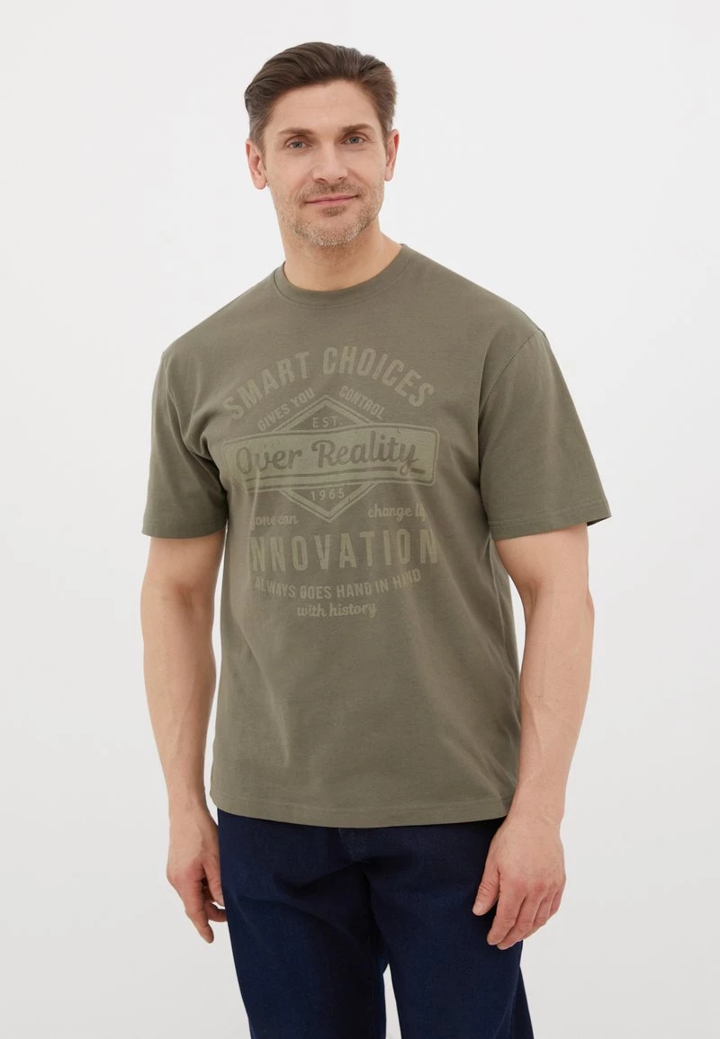 Finn Flare Herren T-Shirt Print - Dark Green 3 Finn Flare Herren T-Shirt Print - Dark Green