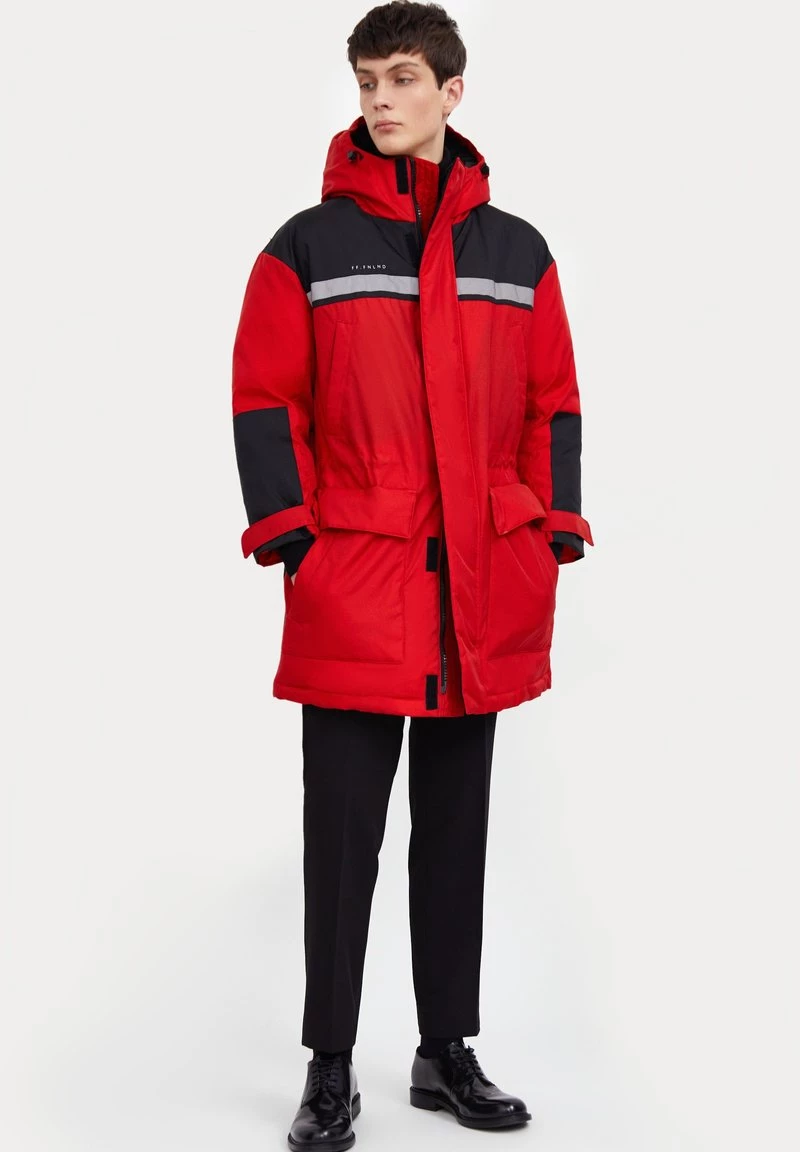 Finn Flare Herren Wintermantel - Red 4 Finn Flare Herren Wintermantel - Red – Bild 2