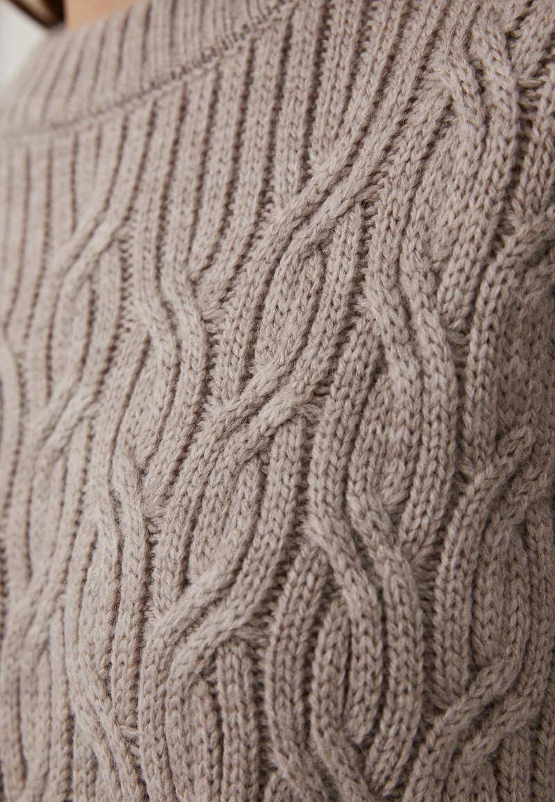 Finn Flare Damen RUNDHALS - Strickpullover - Beige 7 Finn Flare Damen RUNDHALS - Strickpullover - Beige – Bild 5