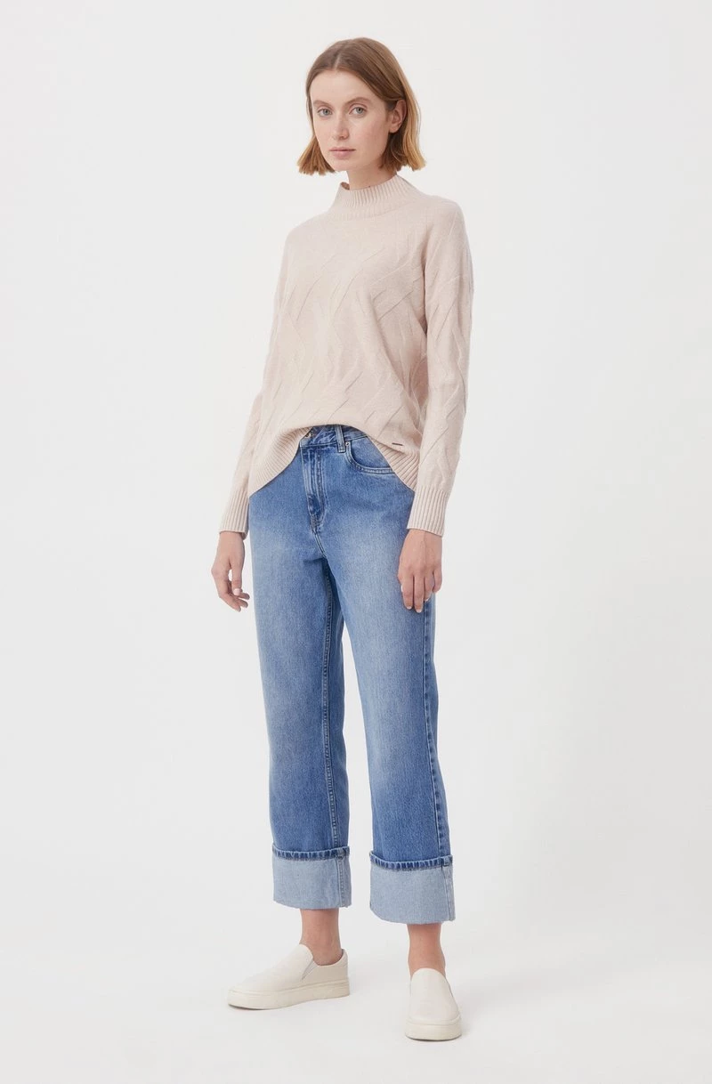 Finn Flare Damen Strickpullover - Beige 4 Finn Flare Damen Strickpullover - Beige – Bild 2