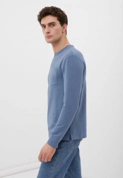 Finn Flare Herren Langarmshirt - Grey/blue
