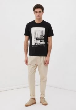 Finn Flare Herren T-Shirt Print - Black