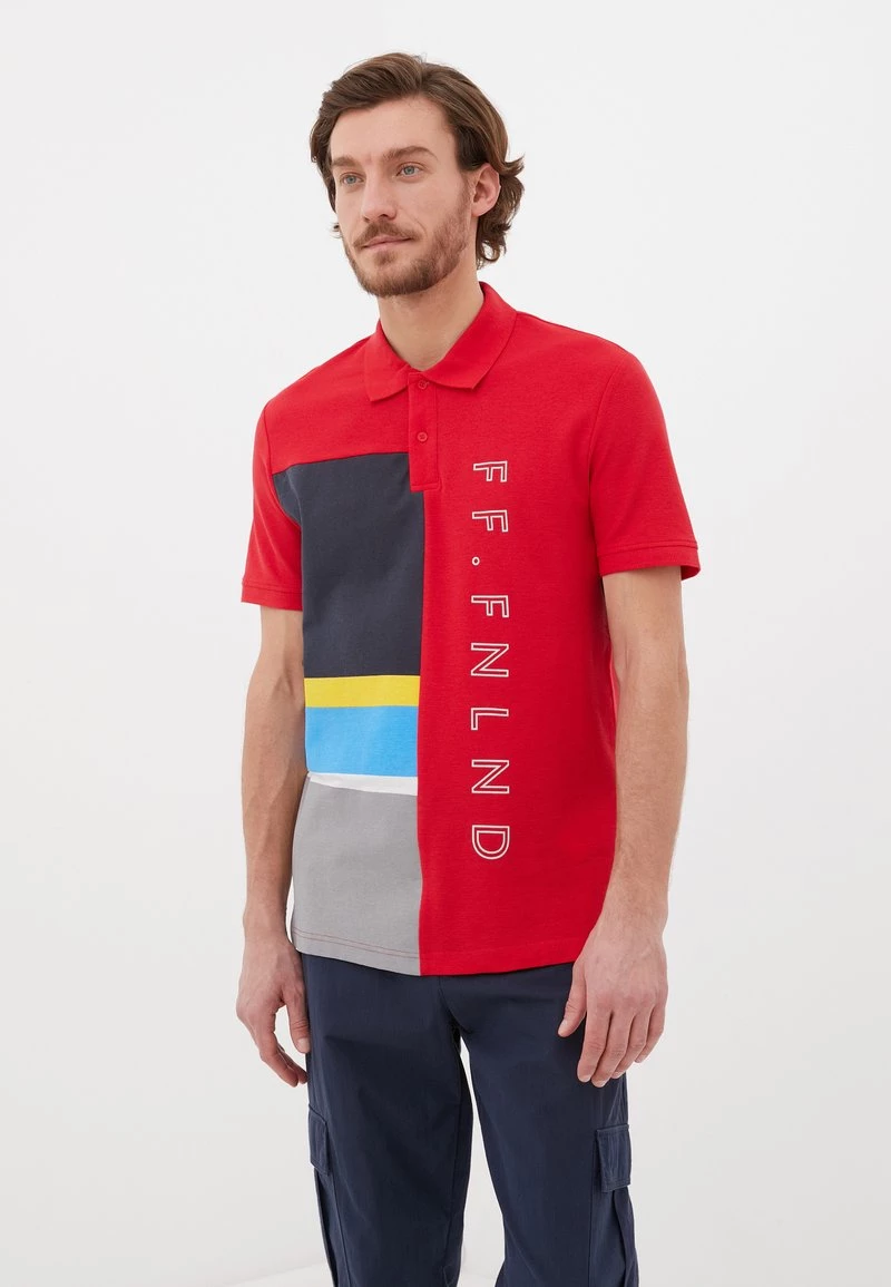 Finn Flare Herren Poloshirt - Red 3 Finn Flare Herren Poloshirt - Red