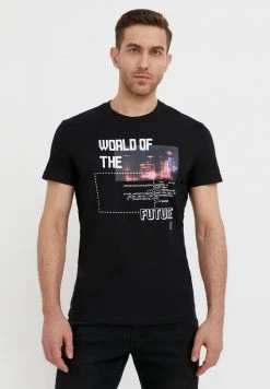 Finn Flare Herren T-Shirt Print - Black