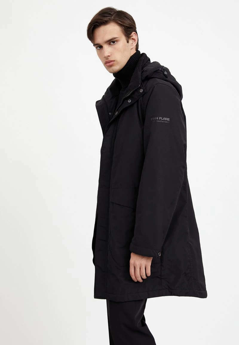 Finn Flare Herren Wintermantel - Black 6 Finn Flare Herren Wintermantel - Black – Bild 4