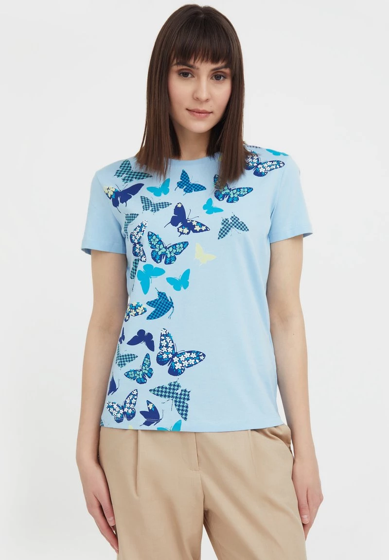 Finn Flare Damen T-Shirt Print - Light Blue 3 Finn Flare Damen T-Shirt Print - Light Blue
